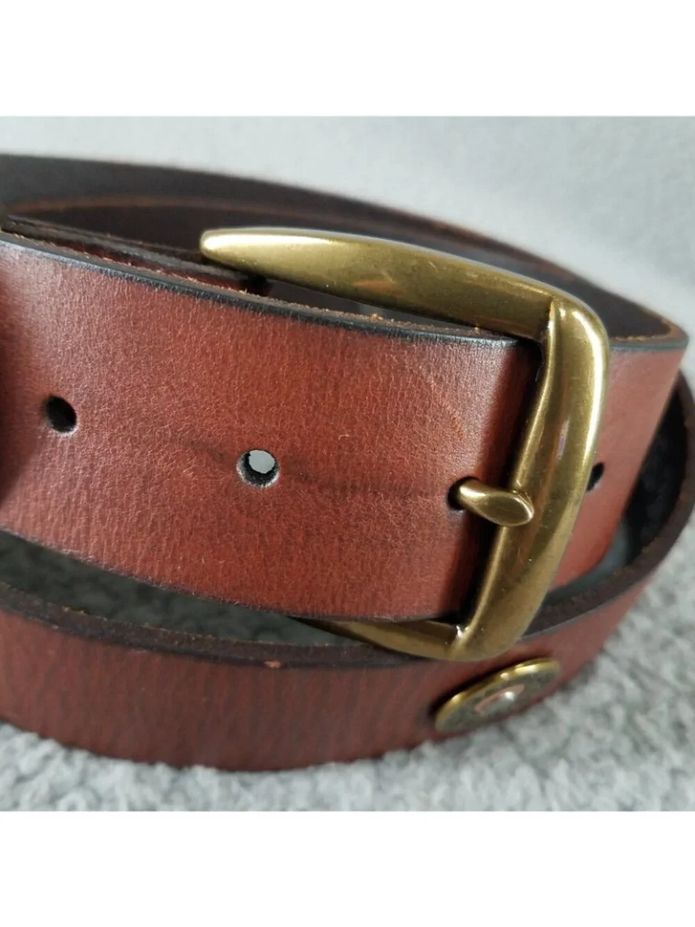 Nocona 12 Gauge Leather Belt Adult 38 Brown Gold Shotgun Shell Western Golf Mens